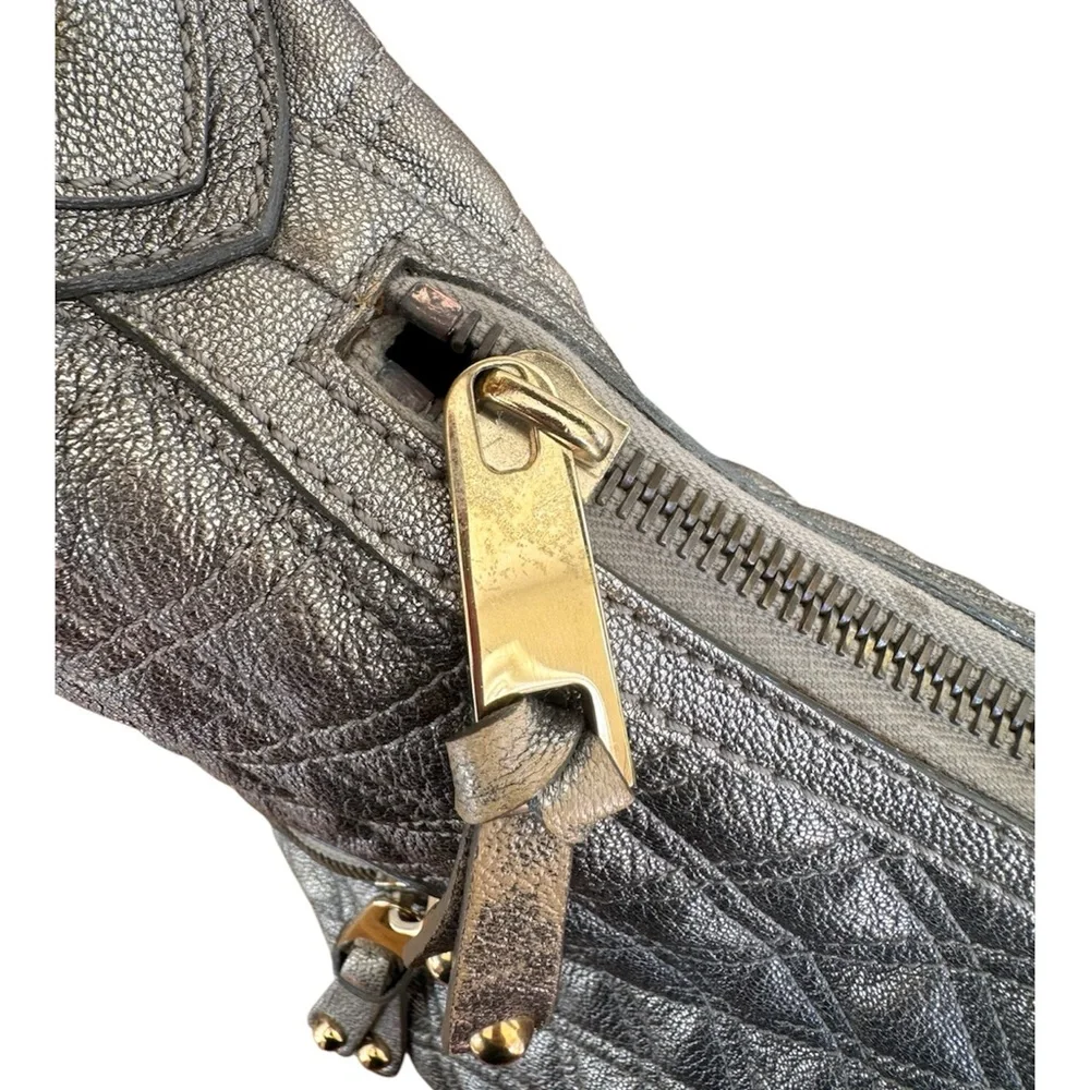 Authentic Marc Jacobs Metallic Bronze Quilted Leather Banana Hobo Bag - Picture 6 of 11